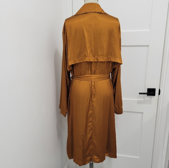 Torrid Women's Copper Dotted Jacquard Self Tie Trench Jacket Trench Coat 18-20 - Picture 7 of 12